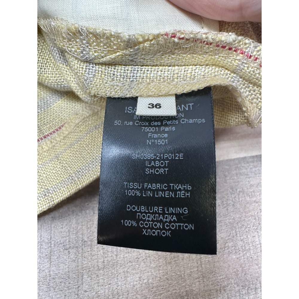 Isabel Marant Yellow Plaid Jean Shorts - Picture 6 of 10